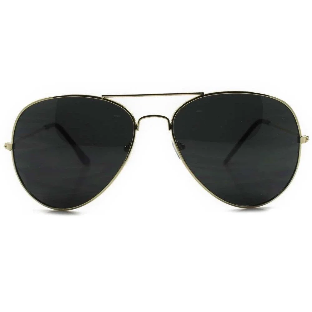 Top Gun Inspired Classic Retro 80s Air Force Gold & Black Mens Womens Sunglasses